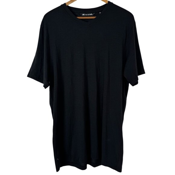 Travis Mathew Black Cloud Tee Pima Cotton Black V Neck T Shirt Large Classic EUC - Picture 2 of 12